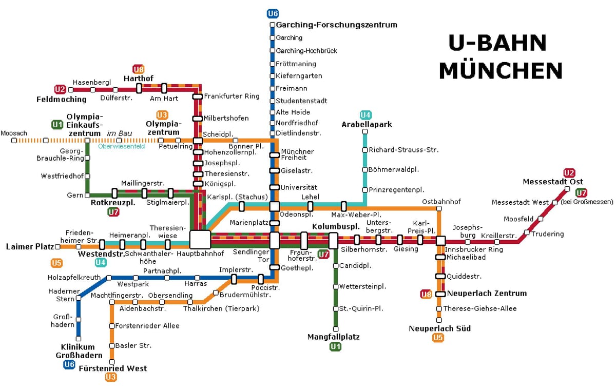 ubahn வரைபடம் முனிச்