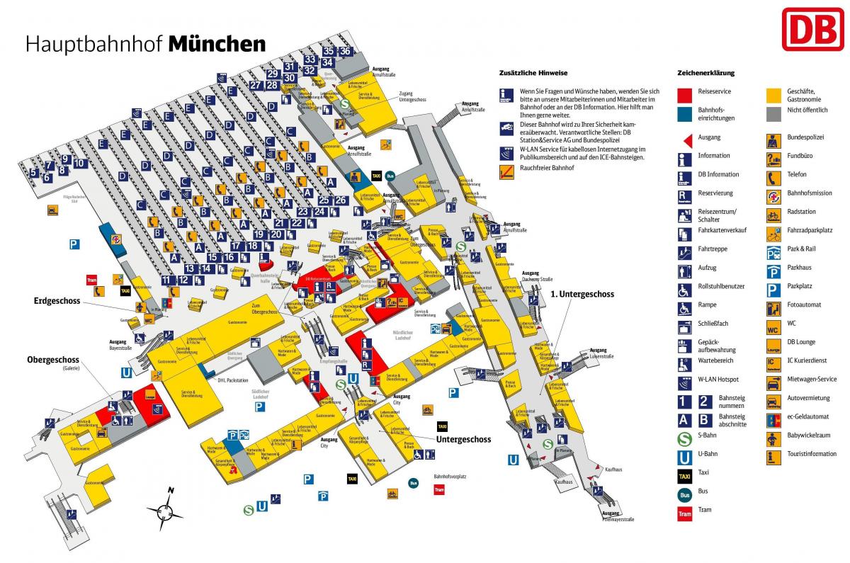 münchen hbf வரைபடம்